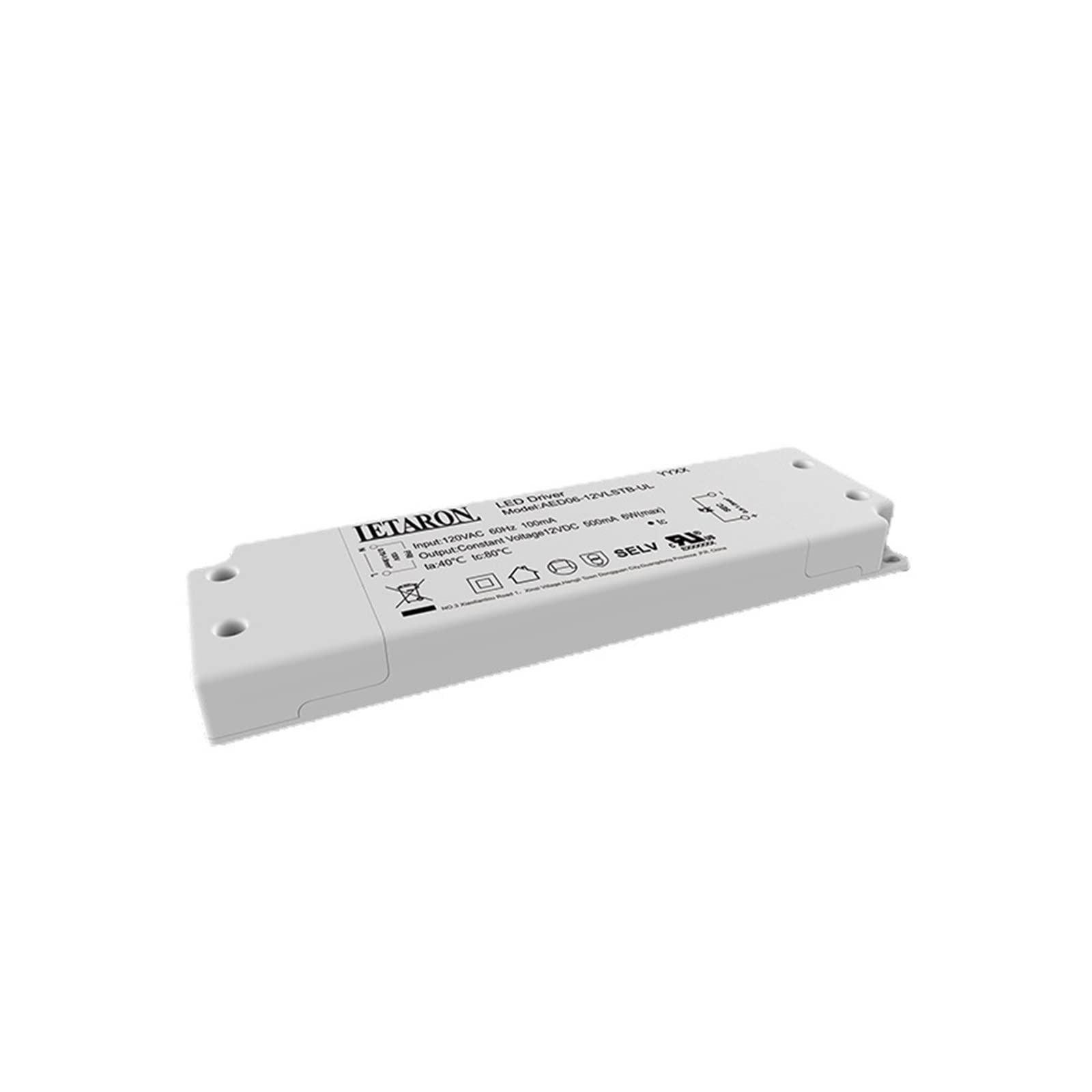Alimentation AED06-12VLSTB-UL 12V 6W tension constante ultra-mince pour lumière LED miroir