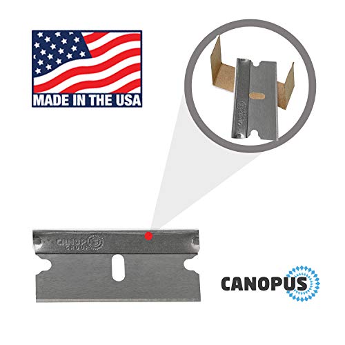 Canopus Single Edge Industrial Razor Blades, Safety Straight Edge Razor, 100% Made In Usa, Box & Carton Cutter Replacement Blades, Glass And Paint Scraper Razor Blades (10 Pieces) #TOP1