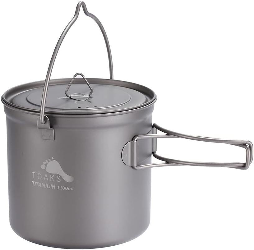 Titanium Outdoor Camping Hanging Pot With Bail Handle Easy to Carry, a Variety of Capacities