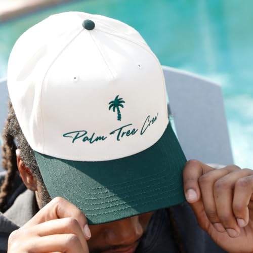 Image of Palm Tree Crew Men's Adjustable Snapback Embroidered Logo Crew Hat