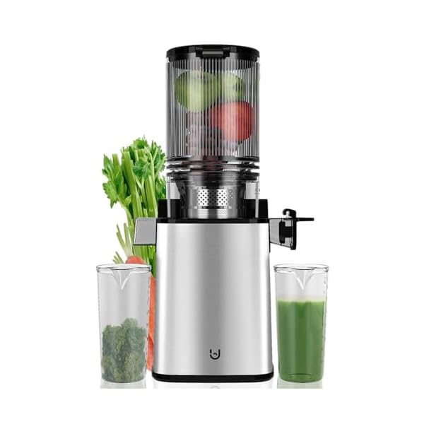 Masticating Juicer Machines, 350W Slow Cold Press Juicer with 5.3″ Feeding Chute, High Juice Yield Juicer for Fruits and Vegetables, Easy to Clean1