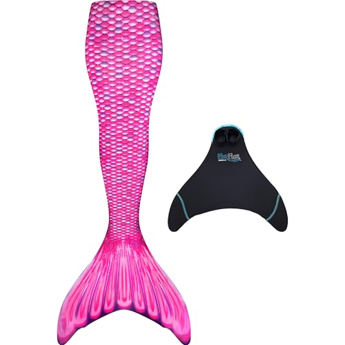 Fin Fun Mermaidens - Adult Mermaid Tails for Swimming for Women with Monofin, Small, Malibu Pink
