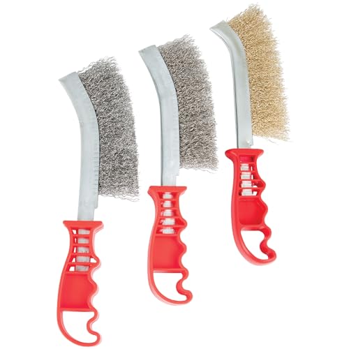 Performance Tool W4990 3pc Hand Brush Set Stainless Steel