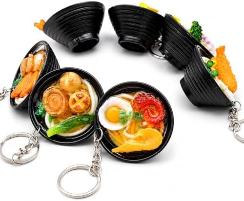 Miniature Japanese Ramen Bowl Keychain, 3D Simulation Food Pendant, PVC, Bag Decoration Charm image 4