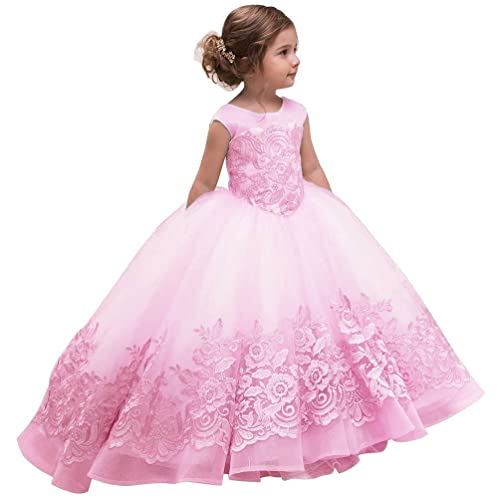 Tulle Embroidered Flower Girls Dress Princess Sparkle Birthday Party Special Ocasion Dresses For Kids 2-12 Year Old #TOP2