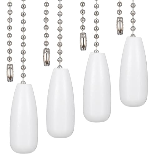 Image of 4PCS Ceiling Fan Pull Chain Extensions 12.6 Inch White Ceiling Fan Pull Chain Ornaments Fan Chains Extensions for Ceiling Fans Lighting Decor White