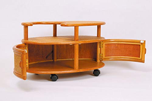 Amazon.co.jp: アジアン家具 ラタン キッチンワゴン 2段 籐かご