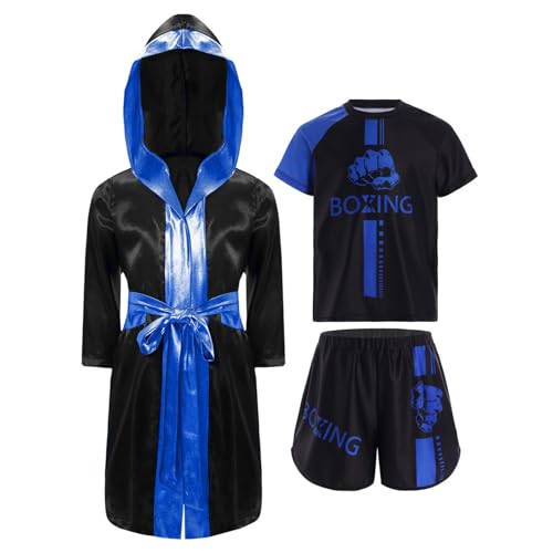 Muay Thai vêtement boxe enfant avec peignoir capuche et short léger