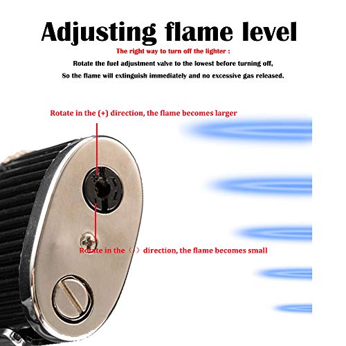 Cigar Cutter and Lighter Set, Cigar Punch Lighter Triple Jet Flame Butane Cigarette Torch Lighter (Silver) - Thumbnail 3