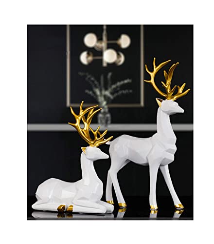 2pcs-3D-Geometric-Elk-Resin-Statue-Seated-and-Standing-Elegant-Lucky-Deer-Luxurious-Simple-Style-Ideas-Suitable-for-Living-Room-Wine-Cabinet-Display-Stand-Bedroom-Office-Desktop 2pcs 3D Geometric Elk Resin Statue Seated and Standing Elegant Lucky Deer Luxurious Simple Style Ideas Suitable for Living Room Wine Cabinet Display Stand Bedroom Office Desktop