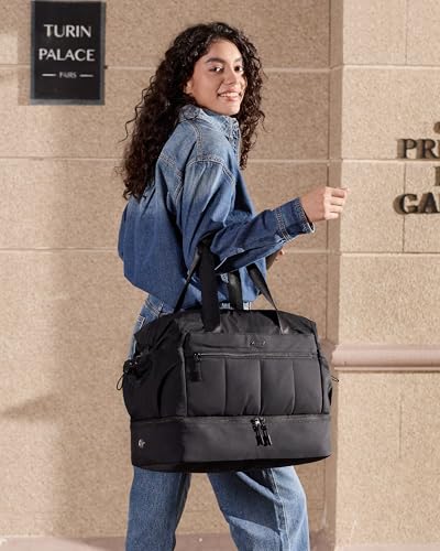 LOVEVOOK Weekender Bags for Women, Travel Duffel Bag, Large Overnight Bags with Shoe Compartment, 38L Carry on Gym Hospital Bag with Wet Pocket, 2 Pcs - Image 3