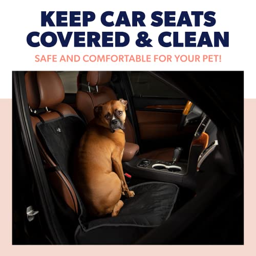 Active Pets Cotton Car Front Seat Dog Cover, Durable Protector Against Mud & Fur Waterproof, Scratch Proof & Nonslip Vehicle Seat Cover - With Safety Anchors For Cars, Trucks & Suvs - Black #TOP1
