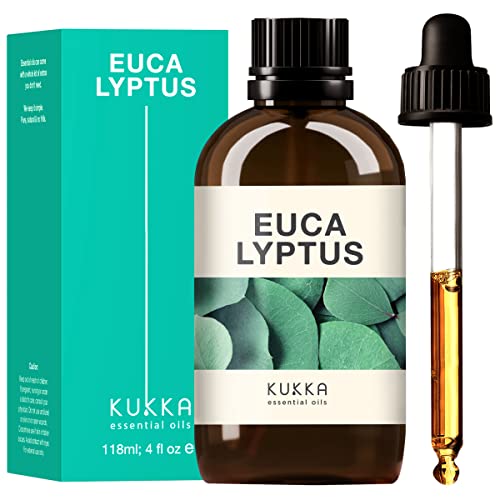 Aceite Esencial de Eucalipto Kukka - Aceite de Eucalipto Puro y Natural para Difusor de Aromaterapia, Bombas de Baño, Jabones y Velas - 118ml Cover