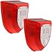 keeda Solar Security Light Alarm, 129dB Warning Loud Solar Strobe Light Makes Gunshot Sounds & Dog Barking Waterproof PIR LED Motion Sensor for Farm Barn Yard (2 Pack)