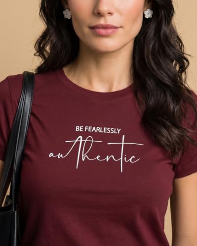 Image of Nobero Women's Graphic Printed T-Shirt | Regular Fit 180 GSM Cotton Tee for Women | Comfortable Round Neck Casual Wear