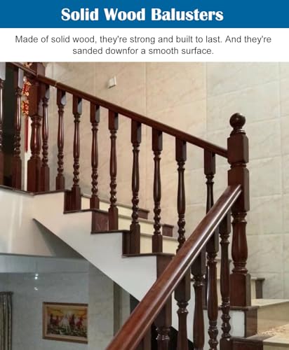 Balustres d'escalier carrés bois lot de 3 pour remplacer poteau