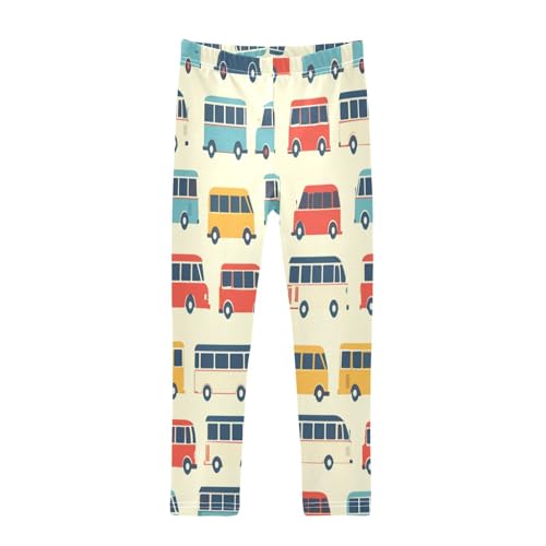 Toddler Girls Leggings Printed Yoga Pants Leggings Colorful Bus for Kids