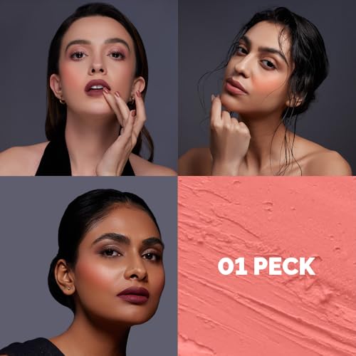 Image of Staze 9to9 Cheek Me Out Multipurpose Blush Stick Tint | On The Go Lip + Cheek + Eye Makeup | Highly Pigmented + Blendable | 12Hrs Long Stay | Natural, Creamy Finish | Travel-Friendly | 01 Peck | 6g