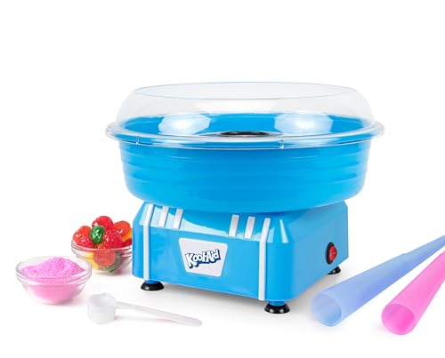 Kool-Aid Cotton Candy Machine - Fun Cotton Candy Machine for Kids with 2 Reusable Cones, 1 Sugar Scoop, and 1 Extractor Head – Blue