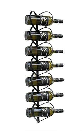 Weinregal 7 Herzen Wandmontage Metall Schwarz 96317 Flaschenständer für 7 Flaschen Flaschenregal Flaschenhalter Weinflaschenregal - Dandibo
