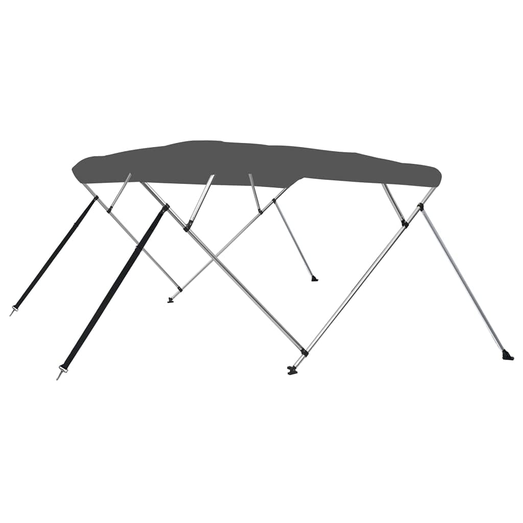 VidaXL - Toldo Bimini con 4 Arcos y toldo para Barco (Cubierta de Barco, Resistente a los Rayos UV, Exterior, 243 x 196 x 137 cm), Color Gris