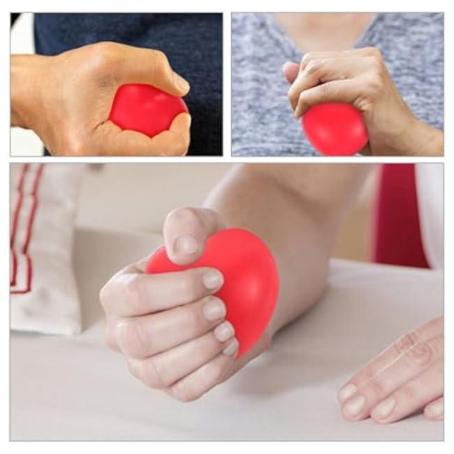 6Pcs Heart-Shaped Hand Grip Balls for Finger Strengthening, Pu Squeeze Therapy Balls for Seniors, Compact and Lightweight Hand Exercise Tool for Daily Use