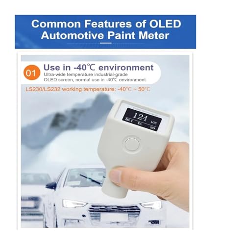 Medidor de espesor de pintura para automóvil con pantalla OLED, resistente a bajas temperaturas miniatura 5