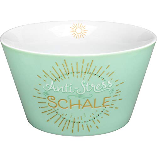 GRUSS & CO Schale Motiv \"Anti-Stress\" | Porzellan | 60 cl | Geschenk, Frühstücksschale | 47001