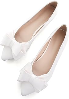 TN TANGNEST Women Fashion Bowknot Flats Comfort Pointed Toe Dress Shoes