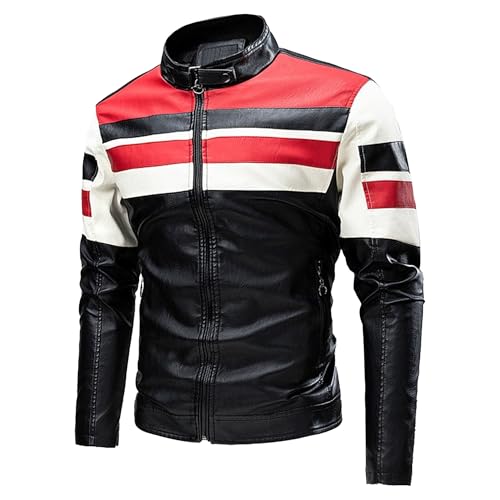 Manteau de motard homme similicuir grande taille 5XL résolvant le manque de poches et de style