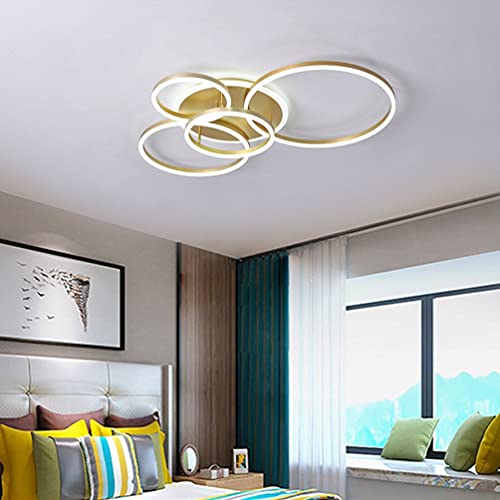 Plafonnier LED moderne marron dimmable de 36W avec télécommande pour salon