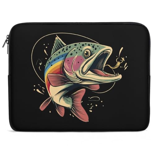 Largemouth Bass Rainbow Trout Laptop Sleeve Case Protective Computer Bag Carrying Briefcase