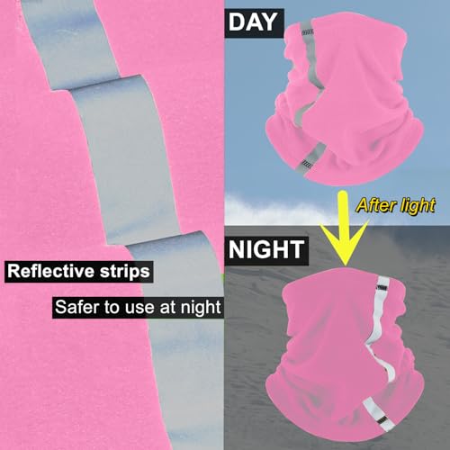 LJDJ Ski Goggles, Snowboard Motorcycle Goggles with Reflective Winter Neck Gaiter Face Cover for Youth Teens Men Women (Pink) - Thumbnail 6