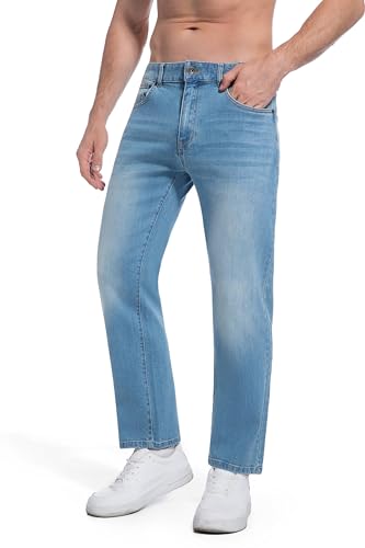 Jeans for Short Men 27" 28 Inch Inseam Slim Straight Fit Short Length Casual Stretch Denim Pants AT132