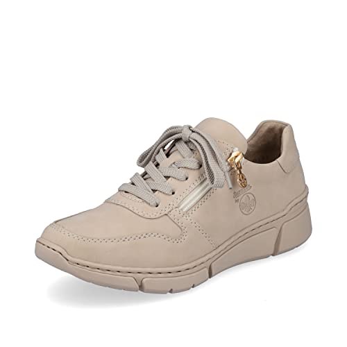 Rieker Femme Baskets M0131, Dame Baskets Basses,Semelle intérieure Amovible,Chaussures de Rue,Loisirs,Sport,Beige (Beige / 60),40 EU / 6.5 UK Cover