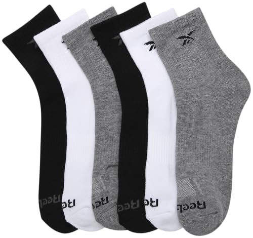 Reebok Men’s Athletic Socks – Cushion High Quarter Cut Socks (6 Pack)4