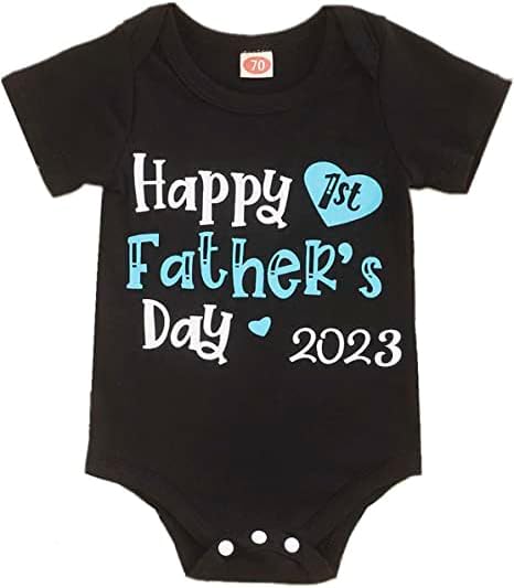 Xinlykid Happy First Father's Day Baby Boy Girl Clothes Father's Day Bodysuit Romper Baby Boy Girl Father's Day 2023 Outfits