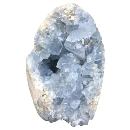 MOGEMT Large Raw Blue Celestite Crystal Geode Natural Healing Crystal Cluster Irregular Celestine Stone Home Decor 4-6 Lbs
