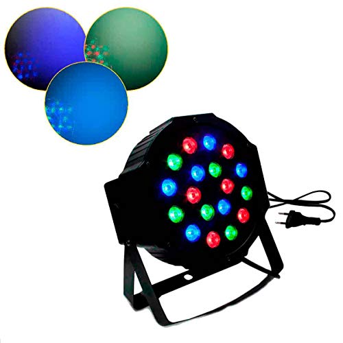 Canhão Refletor Led 18 Leds Rgb Bivolt Dmx Strobo Digital