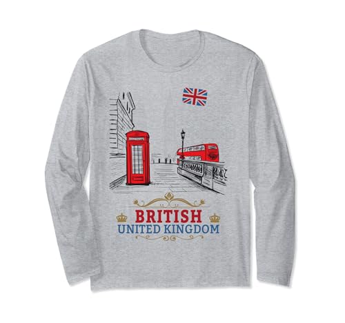 Britische Souvenirs Outfit Idee für Kinder & Englisch Britisch Langarmshirt