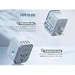 EPICKA European Travel Plug Adapter, Universal Travel Adapter - International Power Adapter Worldwide Charger with USB-C & 4 USB-A Ports, Travel Essentials for Italy, Japan, Europe, UK (TA-105, Blue) - Image 3