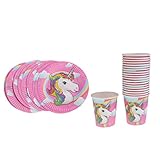 Material: Papel Gazechimp 20 Piezas Unicornio Disponible Taza para Bebida de Papel Plato Servilleta Decoración de Fiesta