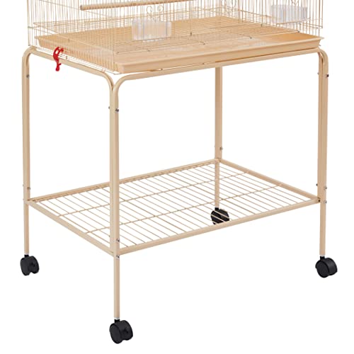 Yaheetech Double Story Flight Bird Cage with Rolling Stand Extra Space Slide-Out Tray Wood Perches for Small Birds - Image 8
