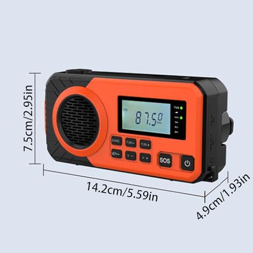 Radio portable AM FM étanche avec dynamo manuelle intégrée - 5