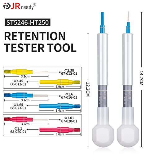 Image of JRready ST5246-HT250 Connector Inspection Tool Kit-HT250-5 Electrical Tension Tester with Socket & Pin Tester Tips Work for Automotive Adjustable Electronic Connector Retention Test Kit