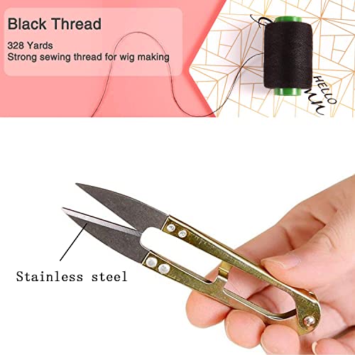 Thread Clipper Trimming Scissors & Thread Snips U Sewing Scissors Clipper Embroidery Yarn Scissor Mini Thread Sewing Cutter and Spool Black Sewing Thread All PurposeThread for Stitch(2pc)