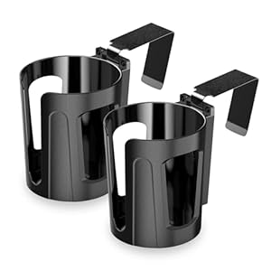 LITTLEMOLE 2PCS Large Car Door Cup Holder, Vehicle Armrest Cup Holder for Almost Any Size Bottle or Can