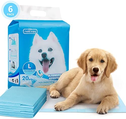 Nobleza 20pcs 60x40cm Ultra Absorbent & Leakproof Dog and Puppy Training Pads, Pet Toilet Pee Pads Small Size with Anti Slip