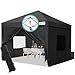 Quictent Privacy 10x10 EZ Pop Up Canopy Party Tent Folding Gazebo with Sidewalls and Mesh Windows 100% Waterproof (Black)