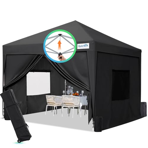 Quictent Privacy 8x8 Pop up Canopy Tent with Sidewalls and Roll-up Ventilated Windows, One Person Easy Setup, Outdoor Commercial Gazebo Shelter Enclos